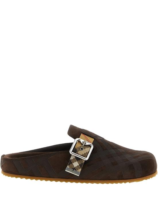 25FW 버버리 Urchin 어친 체크 스웨이드 클로그 뮬  8114608 X SNUG