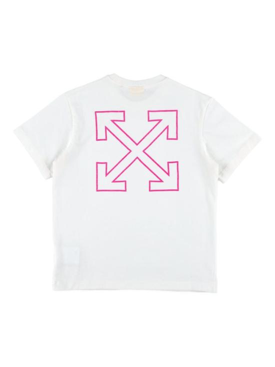 25FW [키즈] 오프화이트 티셔츠 OGAA001F25JER00D 0132 WHITE FU - OFF WHITE