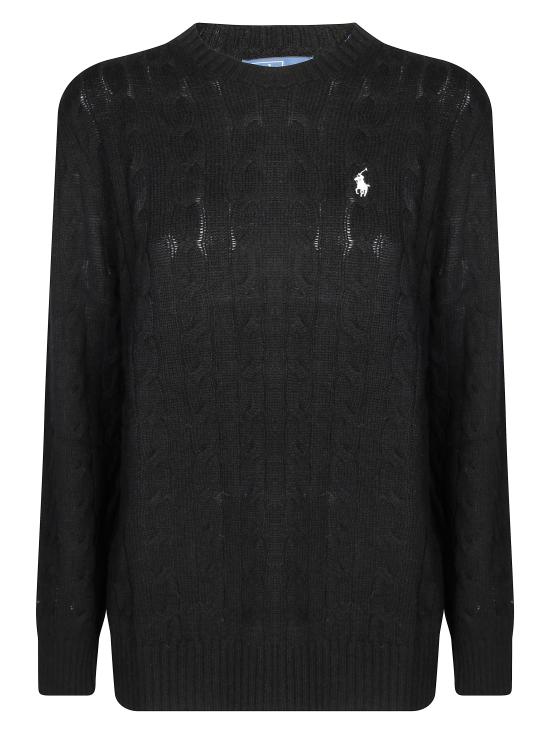 25FW 폴로 랄프로렌 폴로 자수 케이블 니트 스웨터  211972115007 POLO BLACK NERO