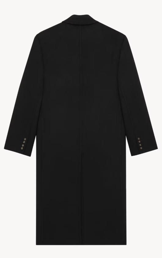 25FW 생로랑 캐시미어 소재 롱 코트 842171 Y3J461000 Black - SAINT LAURENT