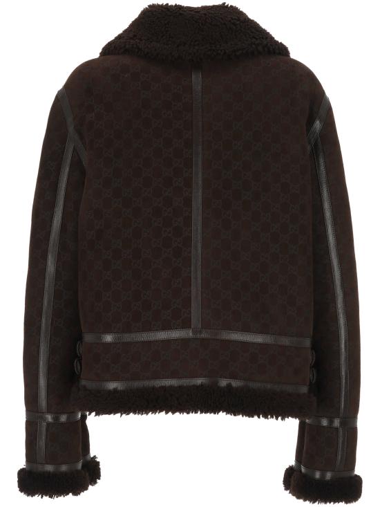 25FW 구찌 프린트 스웨이드 쉐어링 자켓 835526 XSAGB2037 Brown - GUCCI