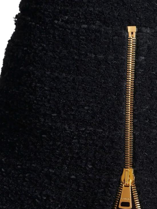 25FW 발망 미디 스커트 FF0LBB10KJ16 0PA Black - BALMAIN