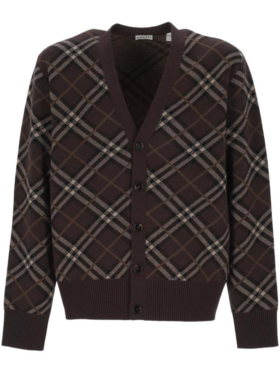 25FW 버버리 체크 울 캐시미어 가디건 8115705 X TRUFFLE IP CHECK