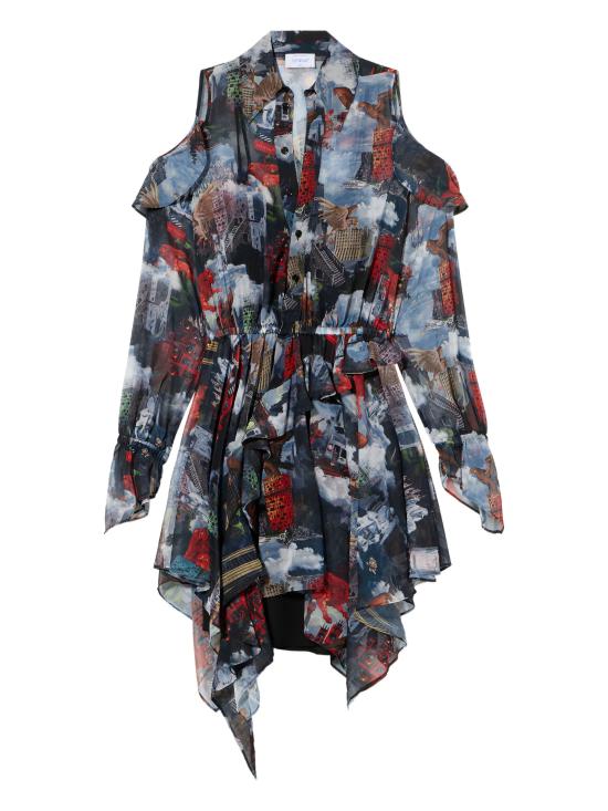 25FW 오프화이트 미디 원피스 OWDB55LF25FAB001 8500 MultiColour