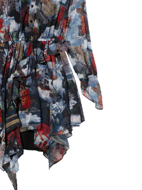 25FW 오프화이트 미디 원피스 OWDB55LF25FAB001 8500 MultiColour - OFF WHITE