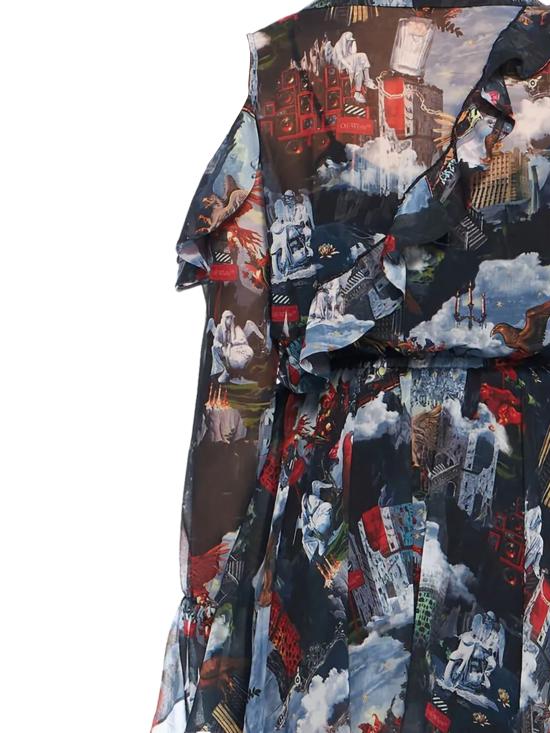 25FW 오프화이트 미디 원피스 OWDB55LF25FAB001 8500 MultiColour - OFF WHITE