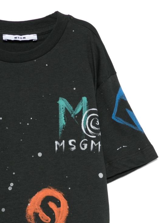 25FW [키즈] 엠에스지엠 티셔츠 F5MSJBTH250 MS040 Washed black - MSGM