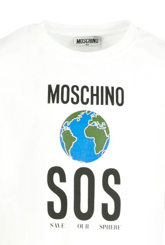 25FW [키즈] 모스키노 티셔츠 HDM071LAA10 10101 White - MOSCHINO