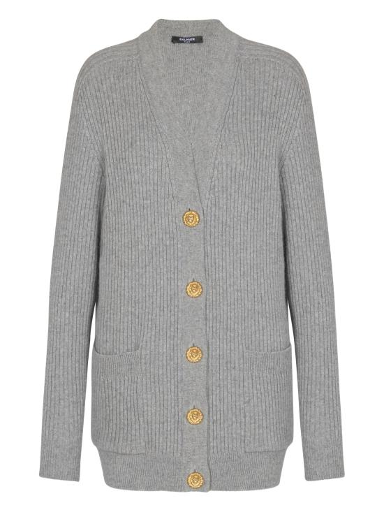 25FW 발망 가디건 FF0KO003KJ17 9UB GRIS CHINE