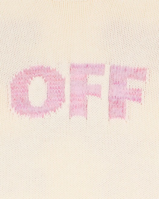 25FW [키즈] 오프화이트 니트/스웻셔츠 OGHE002F25KNI004 033C Beige - OFF WHITE