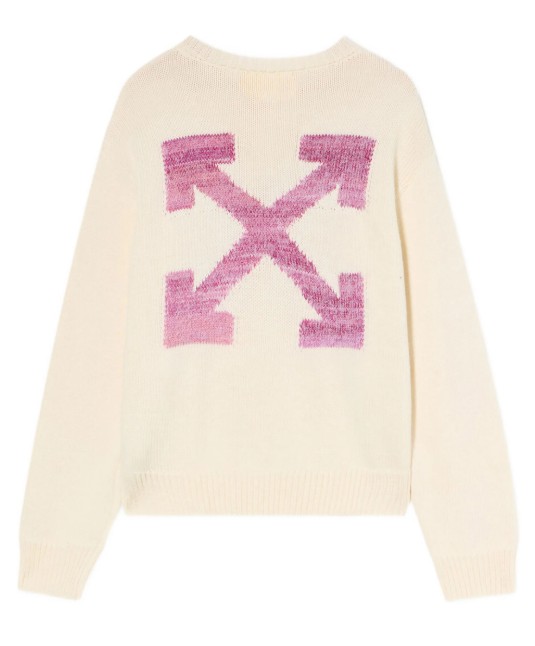 25FW [키즈] 오프화이트 니트/스웻셔츠 OGHE002F25KNI004 033C Beige - OFF WHITE