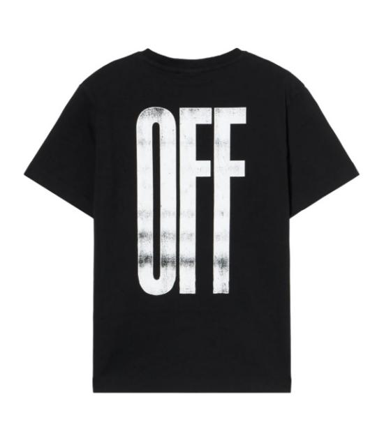 25FW [키즈] 오프화이트 티셔츠 OBAA002F25JER00C 1025 BLACK RE - OFF WHITE