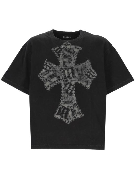 25FW 미스비헤이브 반팔 티셔츠 251M109 WASHED BLACK Washed black