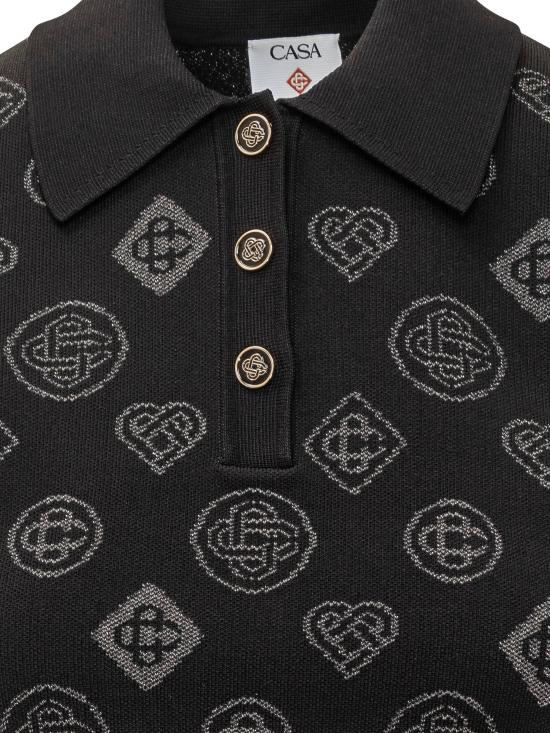 25FW 카사블랑카 긴팔 티셔츠 AW25KW107701 BLACK Black - CASABLANCA