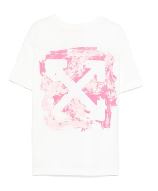 25FW [키즈] 오프화이트 티셔츠 OGAA001F25JER006 0132 WHITE FU - OFF WHITE