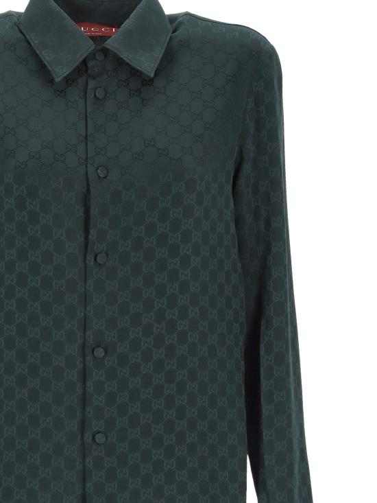 25FW 구찌 실크 자카드 쇼츠 847034 ZATF93514 DARK BOTTLE GREEN - GUCCI