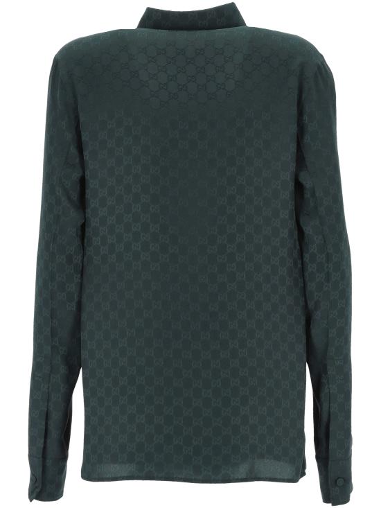 25FW 구찌 실크 자카드 쇼츠 847034 ZATF93514 DARK BOTTLE GREEN - GUCCI