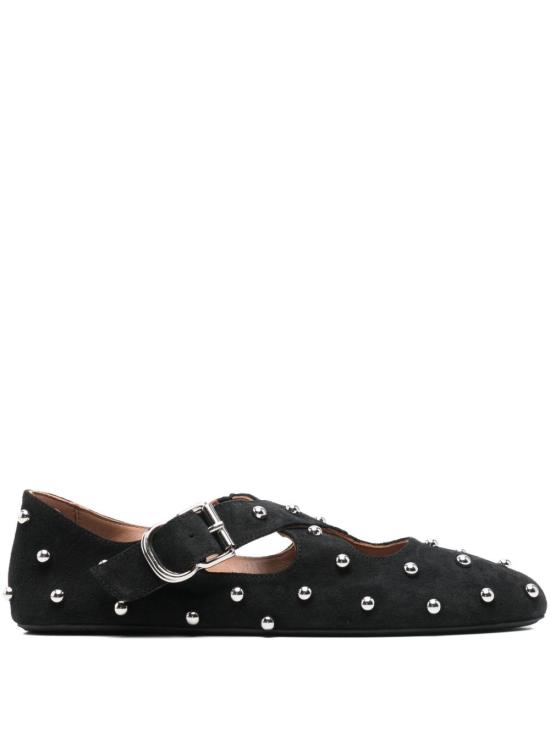 25FW 알라이아 플랫 슈즈 AA3A046CK284 999 Black