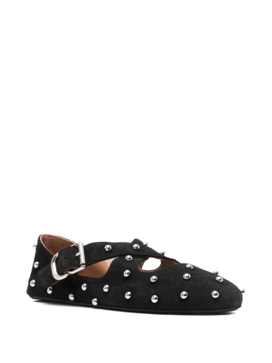 25FW 알라이아 플랫 슈즈 AA3A046CK284 999 Black - ALAIA