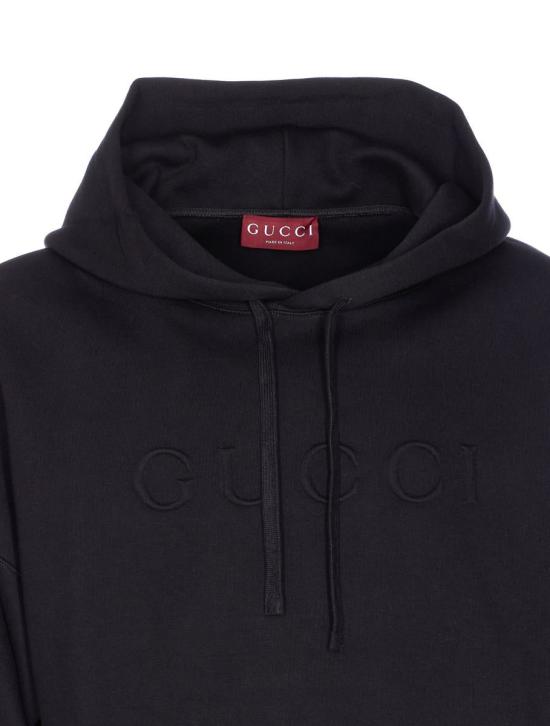 25FW 구찌 더블 코튼 저지 스웨트셔츠 795470XJG2F1043 Black - GUCCI