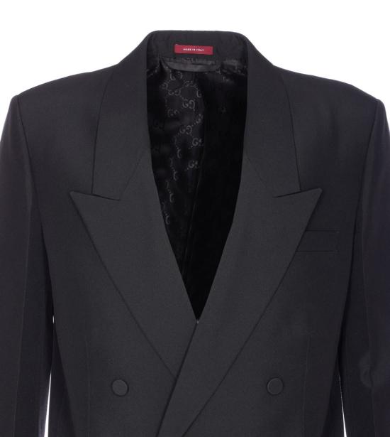 25FW 구찌 더블 브래스트 테크니컬 파나마 자켓 더블 브래스트 테크니컬 파나마  849881Z7AYA1000 Black - GUCCI