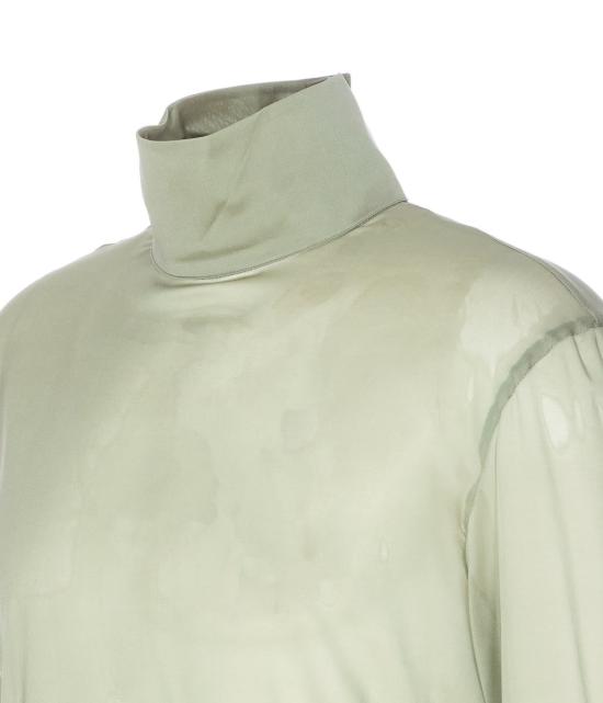 25FW 구찌 실크 스트레치 쉬폰 셔츠 850332ZAPE43266 GREEN - GUCCI