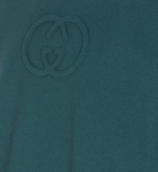 25FW 구찌 브러시드 코튼 저지 스웨트셔츠 848737XJHKI3348 GREEN - GUCCI