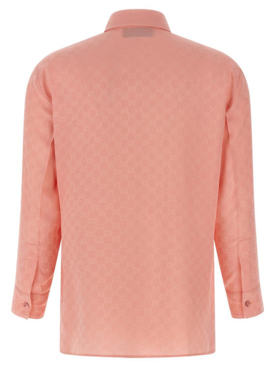 25FW 구찌 GG 자카드 실크 셔츠 849973Z7AZH5136 PINK - GUCCI