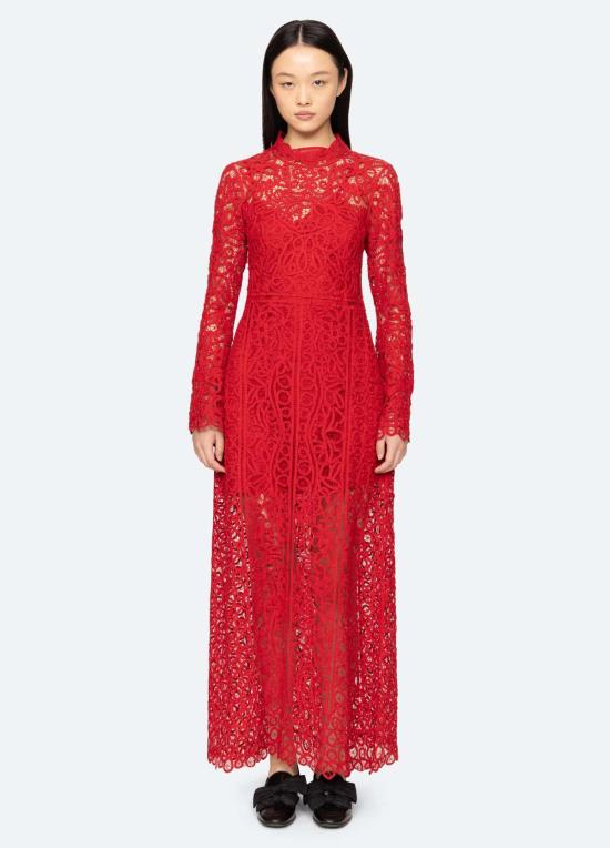  씨뉴욕 롱 원피스 씨 나이 아델리나 드레스 레드 - SEA NY