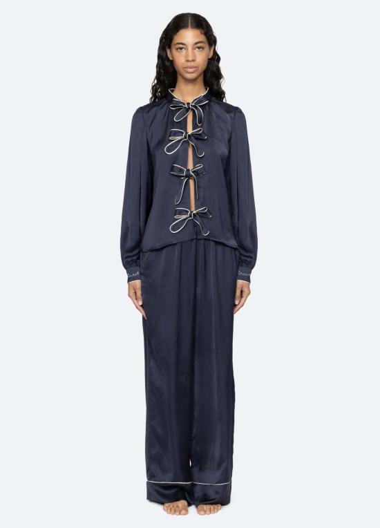  씨뉴욕 라운지 웨어 Sea Ny Marceline Pj 세트 네이비 - SEA NY