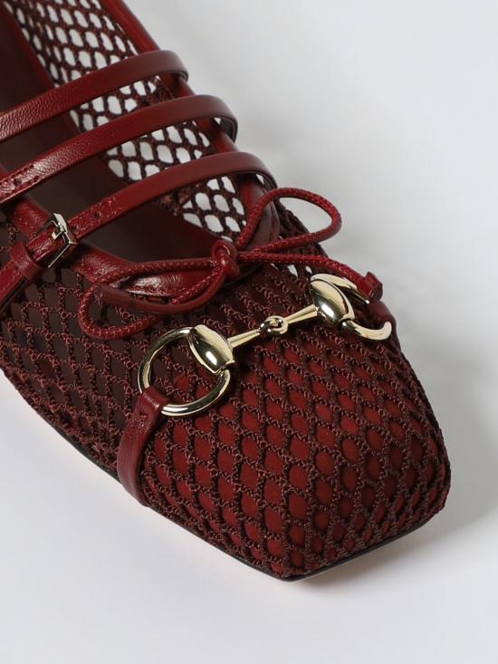 25FW 구찌 홀스빗 플랫 슈즈 835077FAEQZ 6207 Burgundy - GUCCI