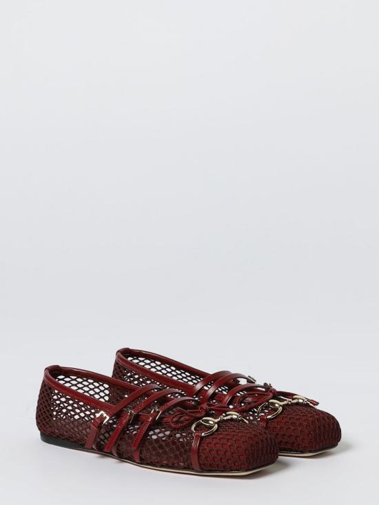 25FW 구찌 홀스빗 플랫 슈즈 835077FAEQZ 6207 Burgundy - GUCCI