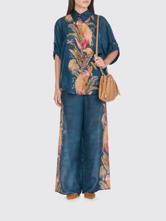 25FW 짐머만 블라우스 3573TSS253 DBPFL Blue - ZIMMERMANN