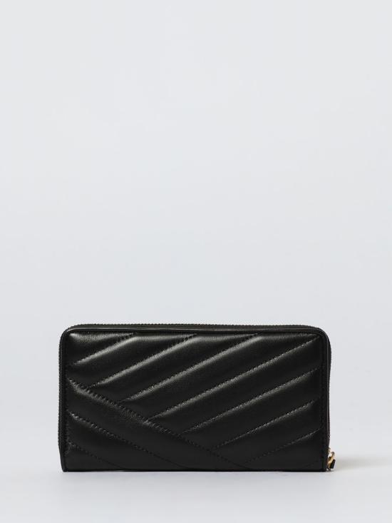 25FW 토리버치 키라 쉐브론 집 컨티넨탈 월렛 90348 001 Black - TORY BURCH