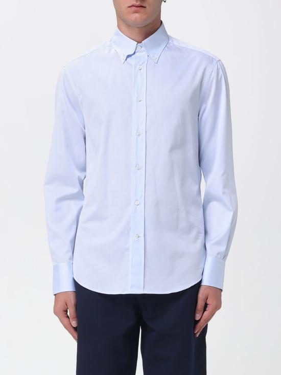 25FW 브루넬로 쿠치넬리 버튼 다운 칼라 슬림핏  트윌  셔츠 MBUC41716 C735 Gnawed Blue