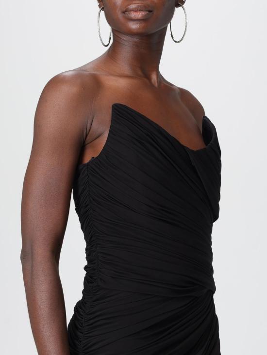 25FW 뮈글러 롱 원피스 25F3RO17646011 1999 Black - MUGLER