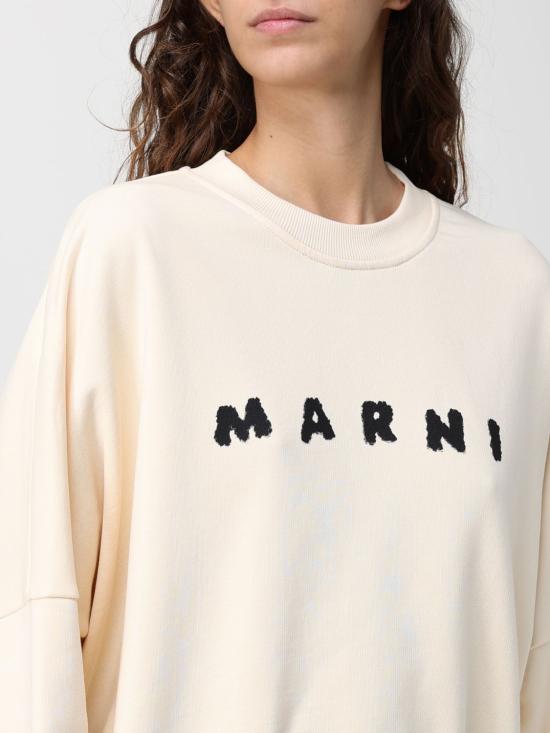 25FW 마르니 로고 크루넥 스웨트셔츠 FLJE0185P7USCX43 SLW06 White - MARNI