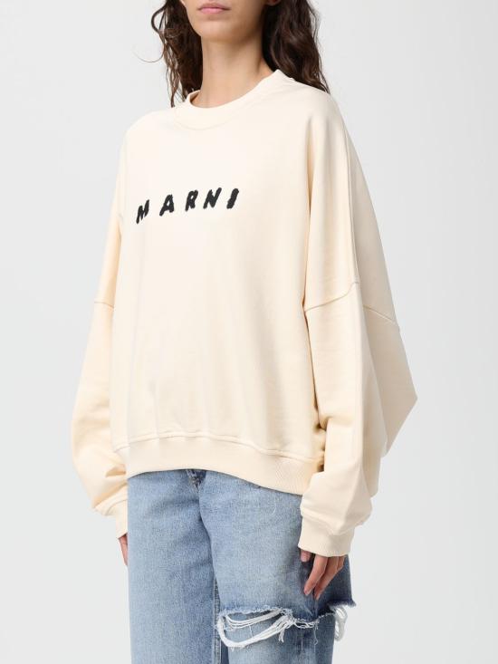 25FW 마르니 로고 크루넥 스웨트셔츠 FLJE0185P7USCX43 SLW06 White - MARNI