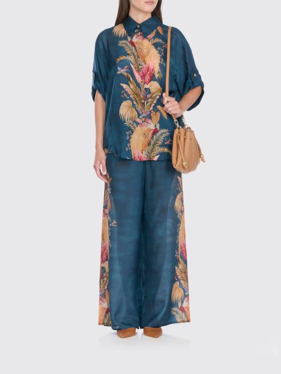 25FW 짐머만 팔라초 팬츠 3575PSS253 DBPFL Blue - ZIMMERMANN