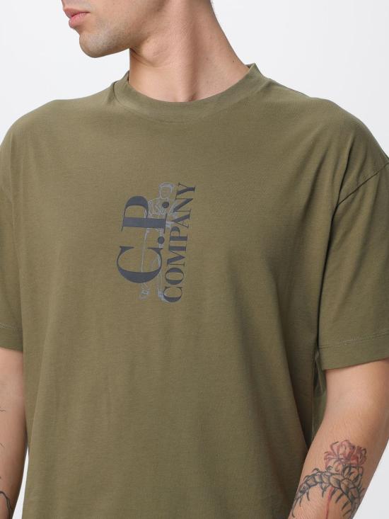 25FW 씨피 컴퍼니 반팔 티셔츠 19CMTS092A005100W 652 Green - C.P. COMPANY