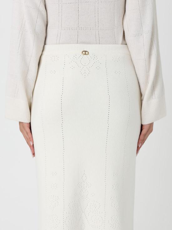 25FW 트윈셋 롱 스커트 252TT3215 00282 White - TWINSET