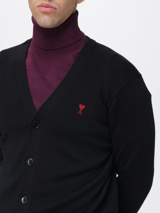 25FW 아미 ADC 울 V넥 가디건 HKC361001 009 Black - AMI