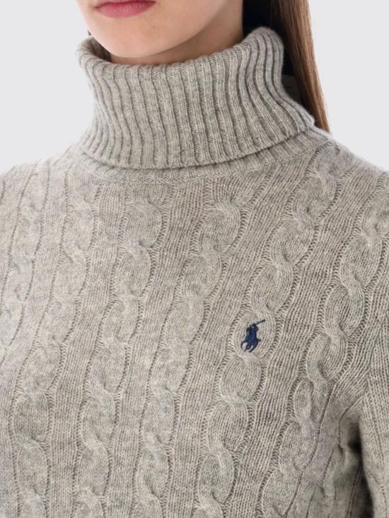 25FW 폴로 랄프로렌 울 캐시미어 케이블 니트 터틀넥 211888686 002 Grey - POLO RALPH LAUREN