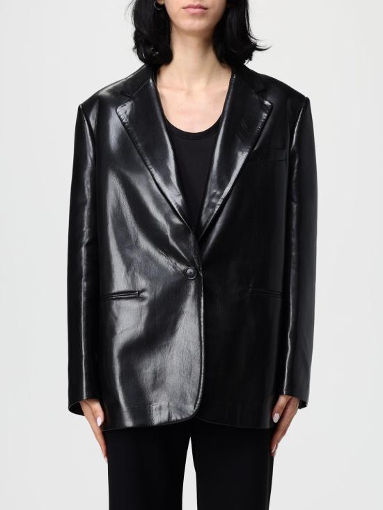 25FW 안다마네 가죽 자켓 T183012A 999 Black