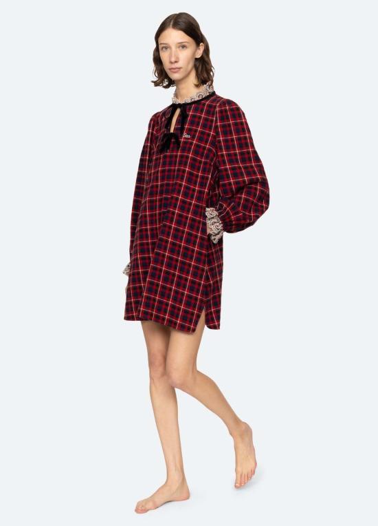  씨뉴욕 라운지 웨어 Sea Ny Zahara 나이트 셔츠 레드 - SEA NY