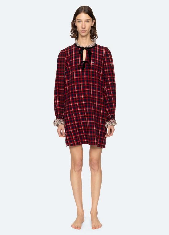  씨뉴욕 라운지 웨어 Sea Ny Zahara 나이트 셔츠 레드 - SEA NY