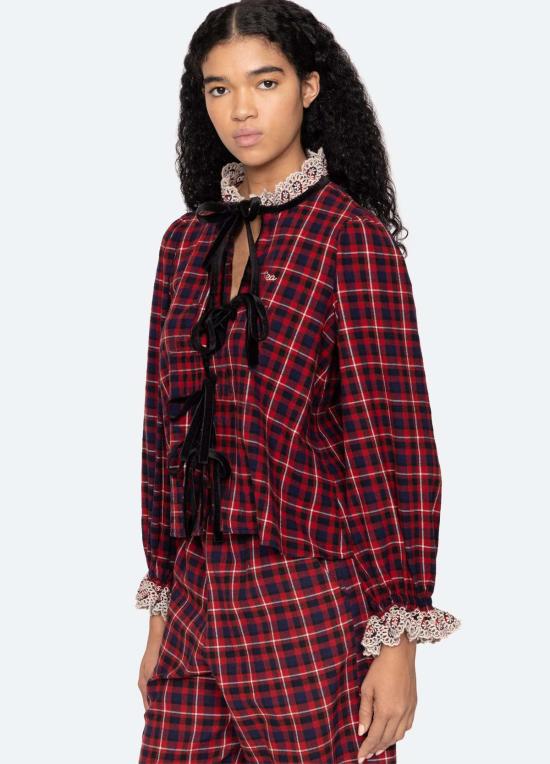  씨뉴욕 언더웨어 씨뉴자하라 파자마 세트 레드 - SEA NY