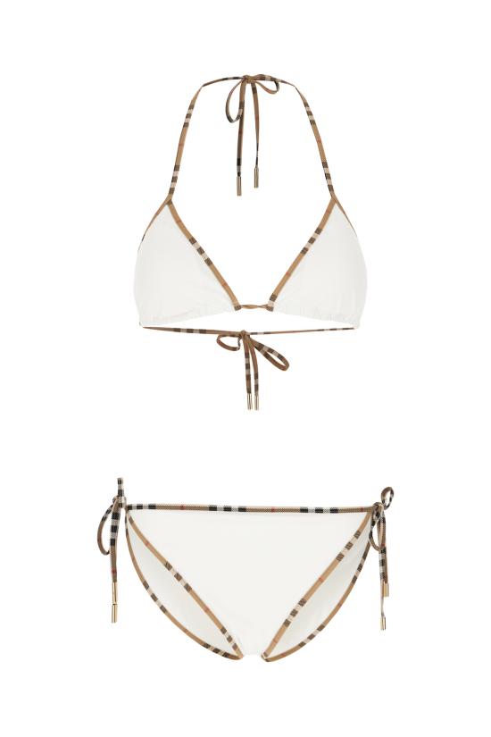 26SS 버버리 체크 트리밍 비키니 8070464 A1464 WHITE