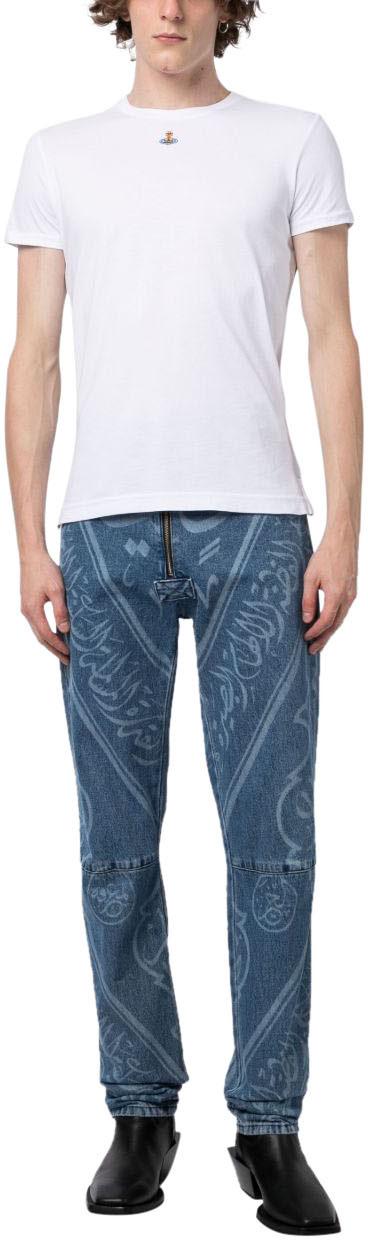 25FW 비비안웨스트우드 PERU 페루 ORB 반팔 티셔츠 3G010017J001MA401 WHITE - VIVIENNE WESTWOOD