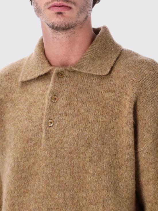 25FW 아미 알파카 아미 롱 슬리브 폴로 스웨터 HPL405 KN0021280 BROWN - AMI